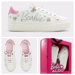 Aldo White and Pink Barbie Sneakers